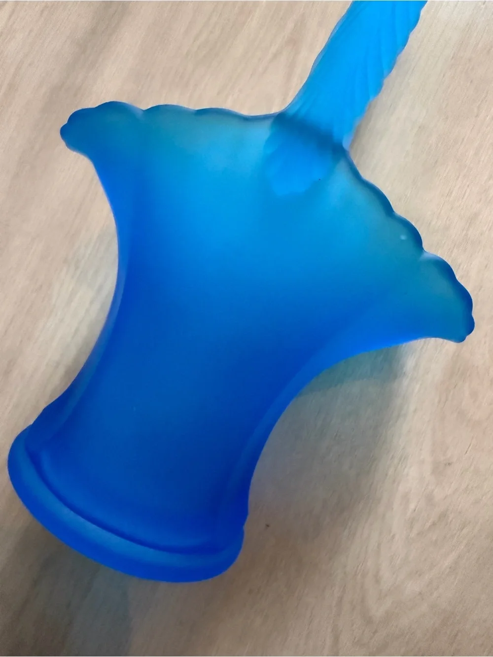 Vintage Blue Satin Glass Basket Westmoreland Basket Decor Vase
